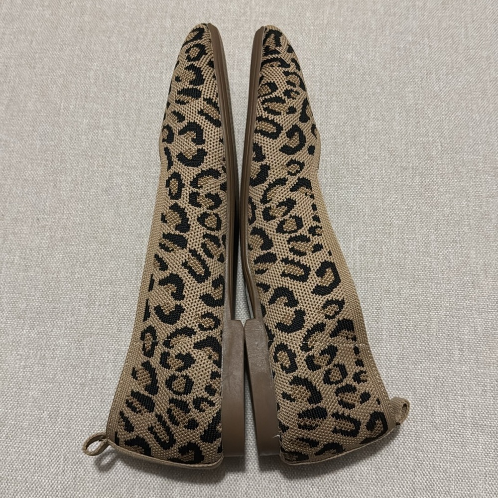 Like New Leopard Print SlipOn Flats-Knit-Sz 8-Brown/Black/Tan - Picture 9 of 13